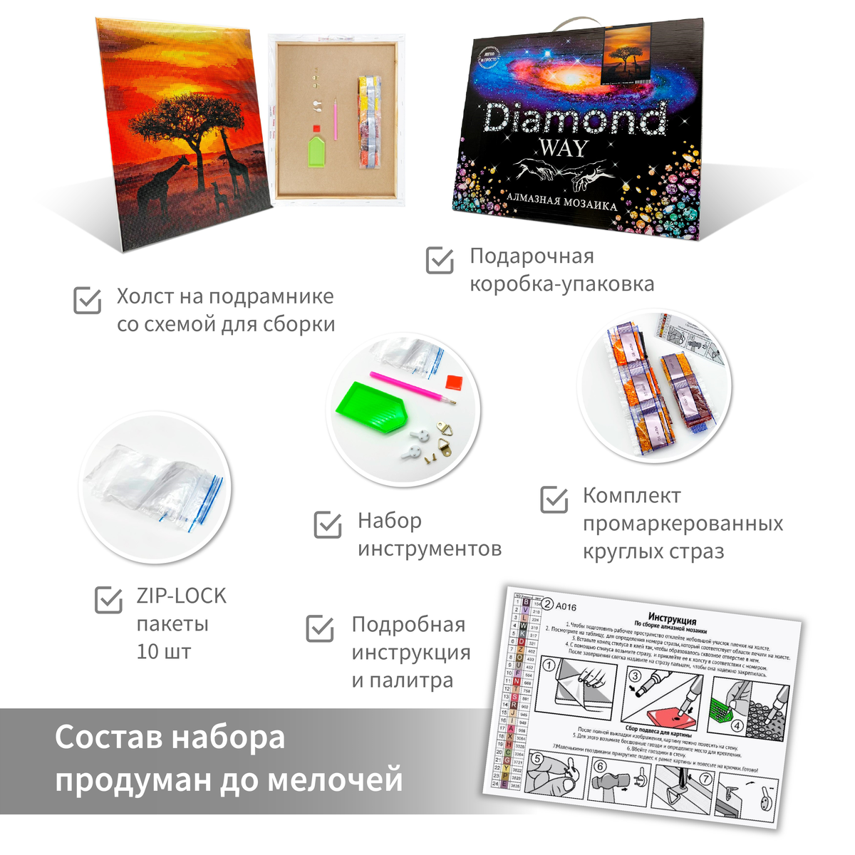 Крепления из набора алмазной мозаики от Diamond Way