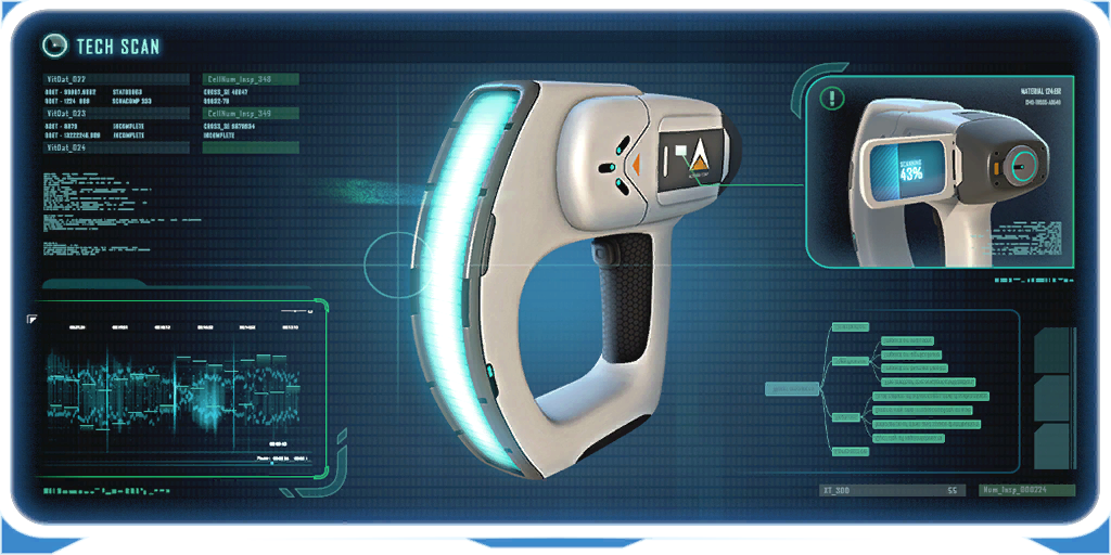 Спектроскопический сканер используется для получения технологических чертежей и данных о живых организмах. 
― КПК