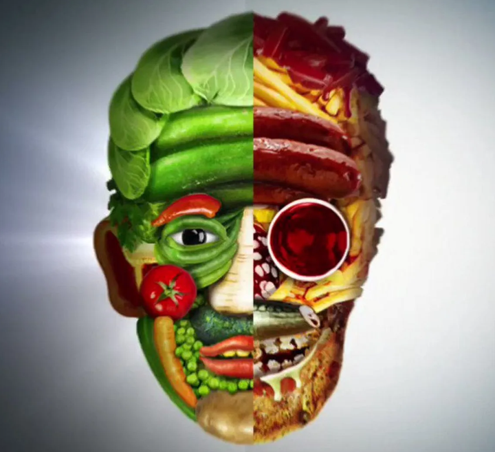 Остроумное, но верное представление о мертвой и живой еде