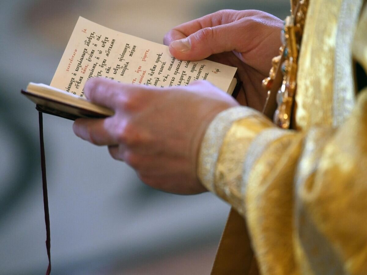     Священнослужитель на божественной литургии © РИА Новости / Сергей Пятаков