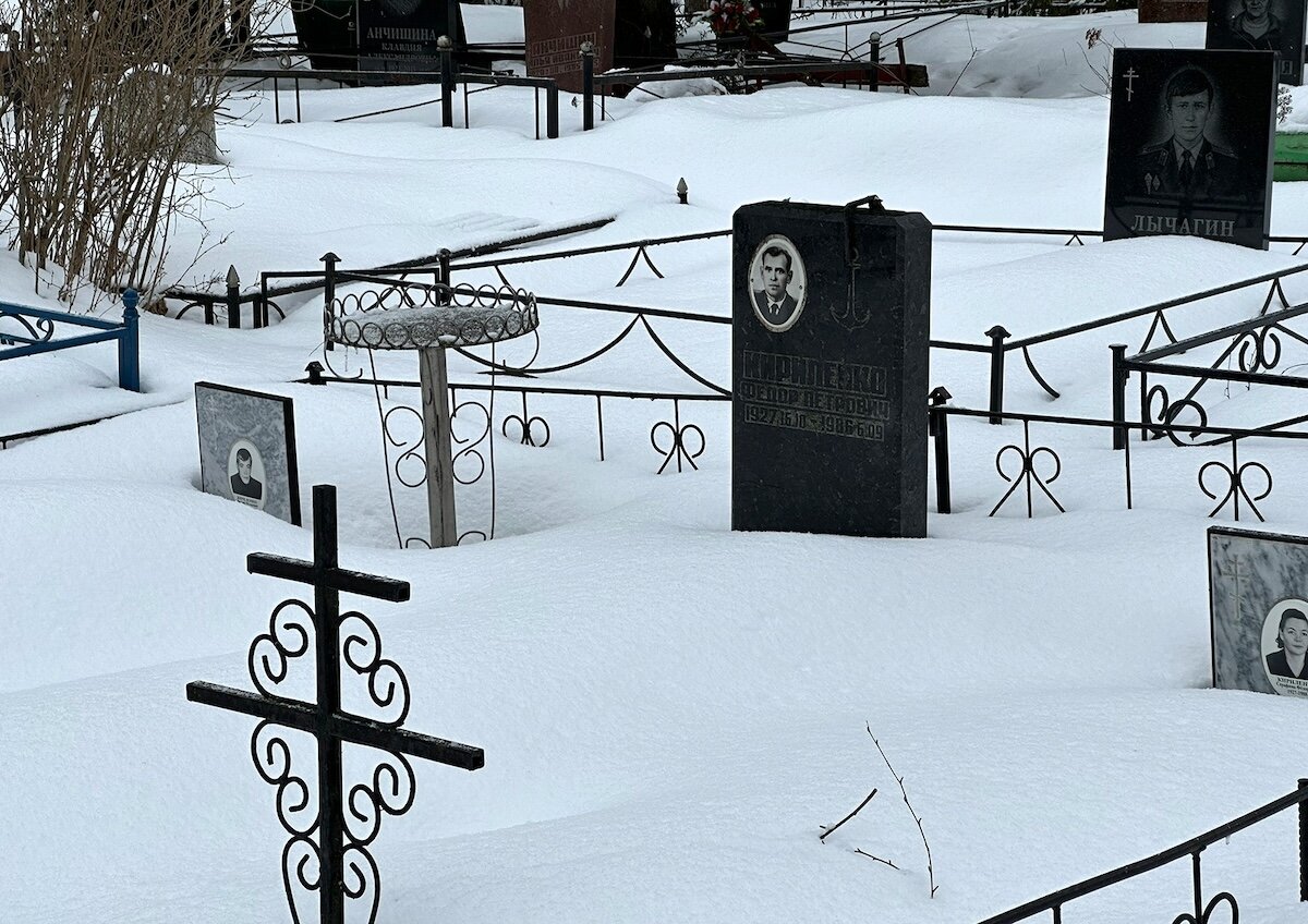 могила зимой. расчистка поляны от снега. заснеженная могила. кладбище зимой. можно ли убирать снег с могилы.