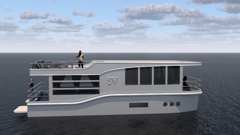 морской катамаран хаусбот Sea Voyager 13 