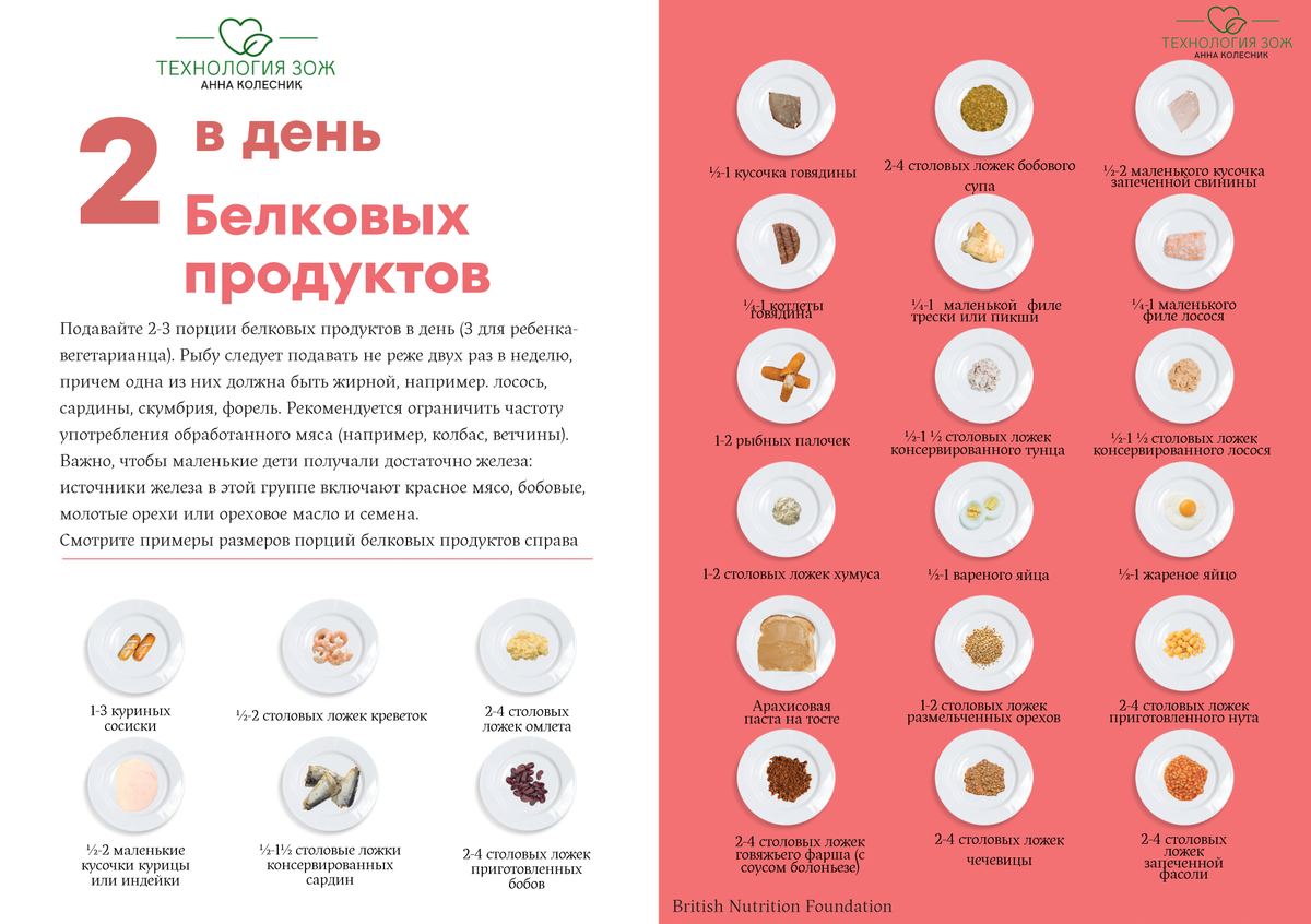 Как выглядит одна порция белка для ребенка. Нутрициолог Анна Колесник