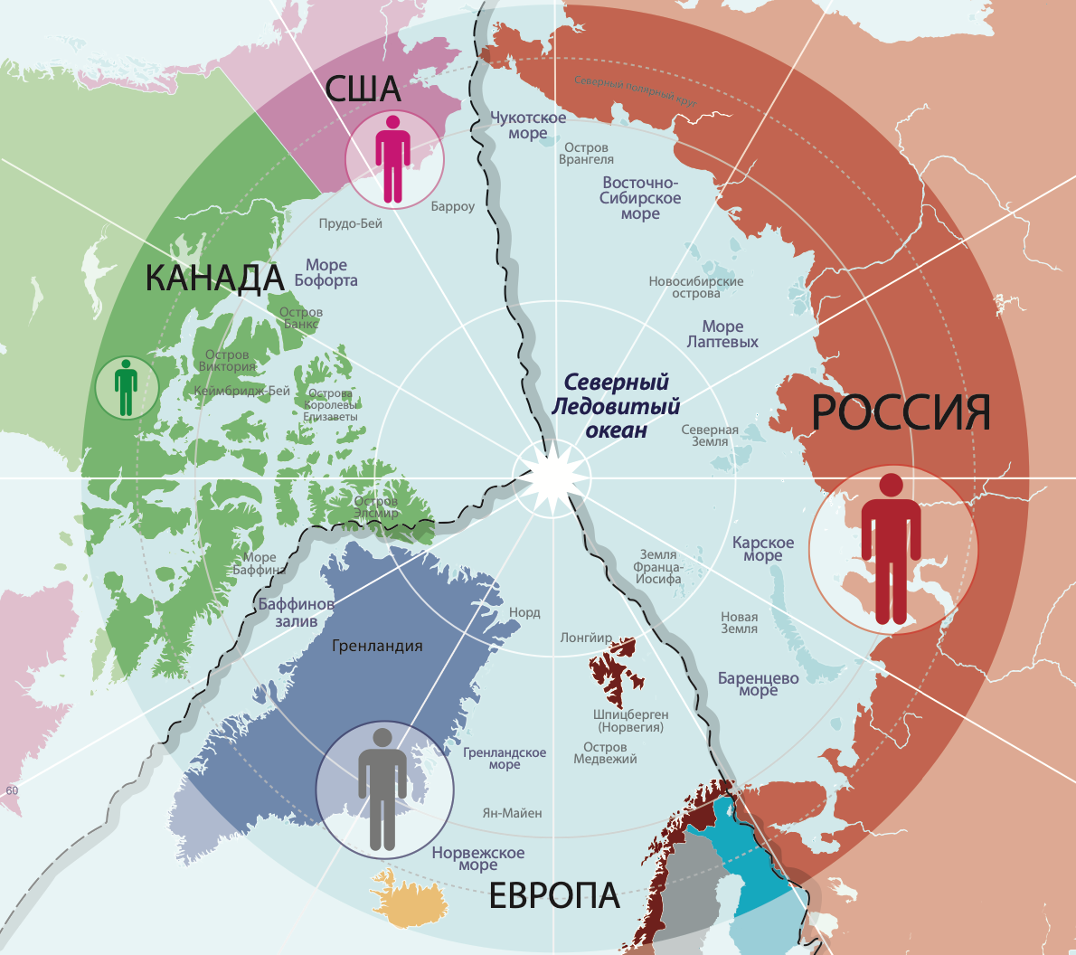 Развивающиеся страны севера. Зоны влияния в Арктике карта. Территория РФ В Арктике. Зоны влияния в Арктике. Зона влияния России в Арктике.