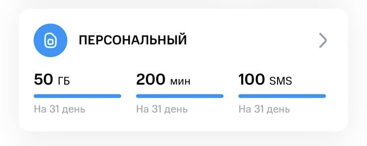 Скриншот из личного кабинета МТС тариф «Персональный» 2023 г