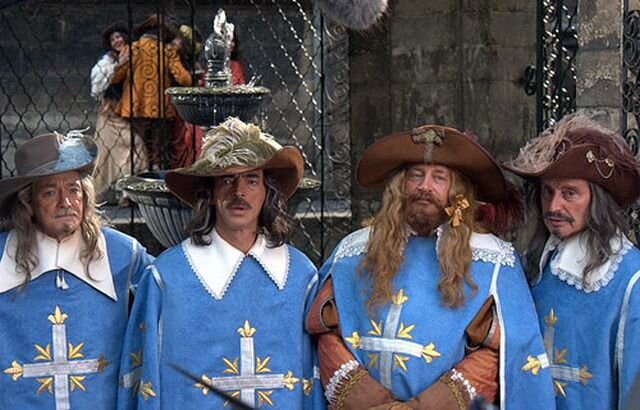 Игорь Старыгин, Михаил Боярский, Валентин Смирнитский и Вениамин Смехов в фильме  "Возвращение мушкетёров, или Сокровища кардинала Мазарини", 2007