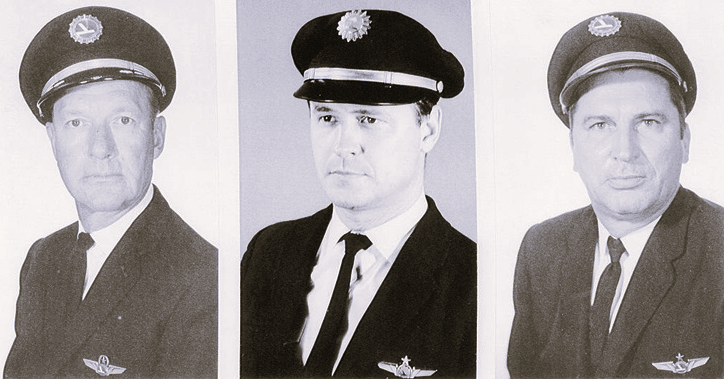 Капитан Роберт Лофт, второй пилот Альберт Джон Стокстилл и бортмеханик Дональд «Дон» Репо
