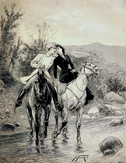 Печорин и княжна Мери. Худ. В. А. Поляков, ок. 1900 г.
