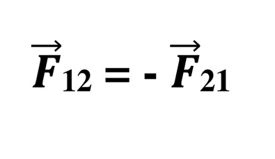 Математическая запись третьего  закона Ньютона