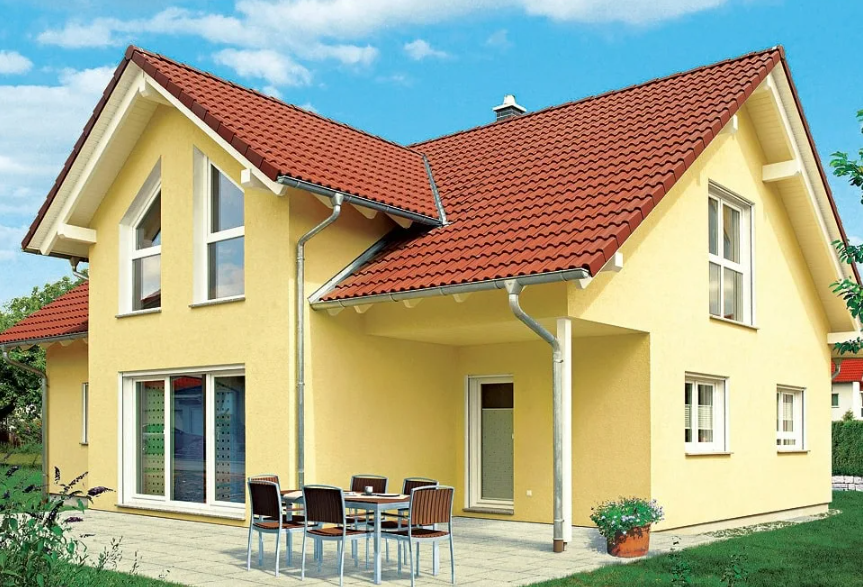Как подобрать цвет фасада к коричневой крыше? — Farbe