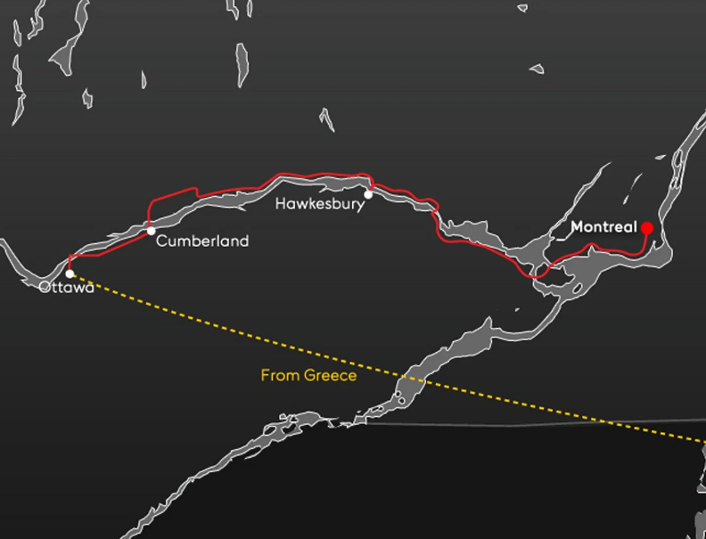 Карта маршрута Олимпийского огня.