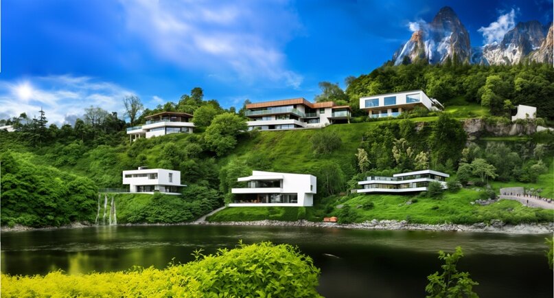 Дома на склоне