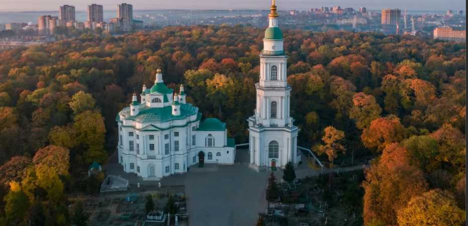 Примерно такую картину мы увидели при подлете к Туле с самолёта. Цветные деревья сверху. Картинки Яндекса в свободном доступе.