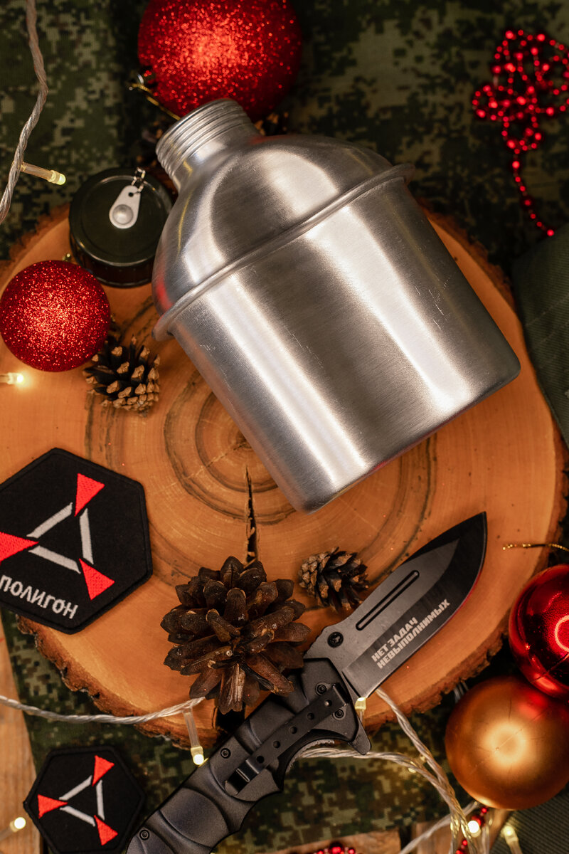 Вы можете приобрести пластиковую флягу с котелком и подсумком в нашем магазине - Полигон24.