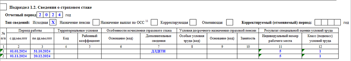 Ефс 1 отчет пример. Сведения о страховом стаже. Форма ЕФС-1 подраздел 1.2 сведения о страховом стаже. ЕФС-1 отчет 2023 форма. Подраздел 1.2 подраздела 1 «сведения о страховом стаже» отчета ЕФС-1.