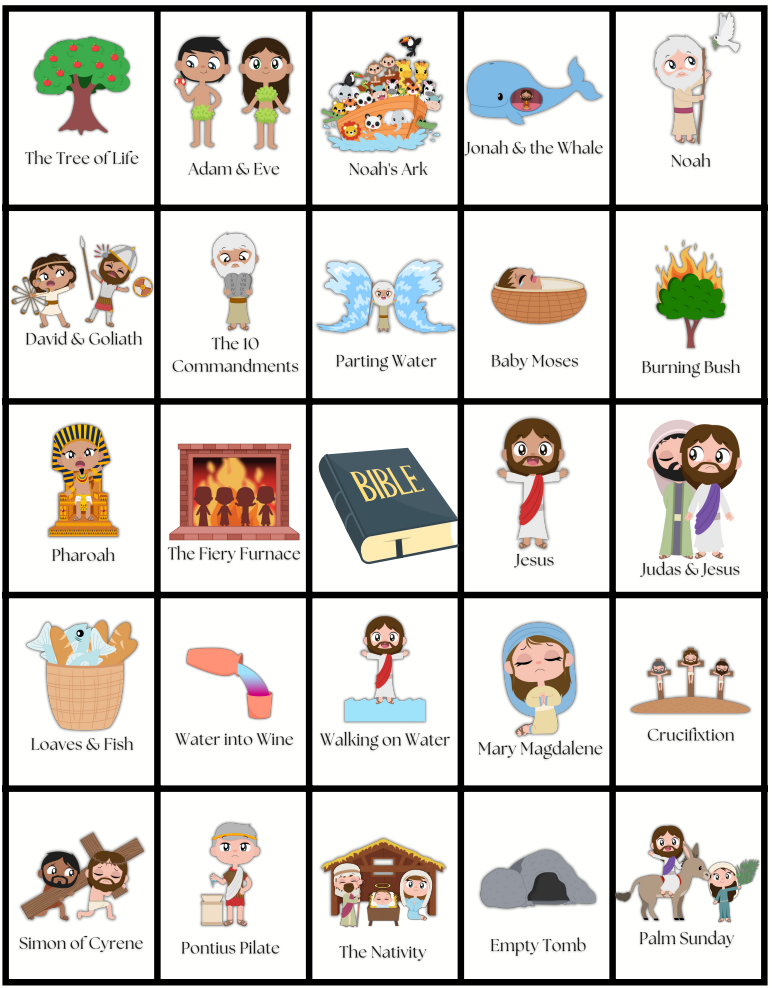  Если ваши дети знакомы с библейскими персонажами, вы можете  не называть карточку , а  дать детям подсказку . Посмотрите, смогут ли они назвать имя, прежде чем  это сделаете вы , затем укажите правильный ответ . Например, “Я встретила Иисуса у колодца”. – “Самарянка!”  Или "я нёс крест Иисуса " - Симон Киринеянин .