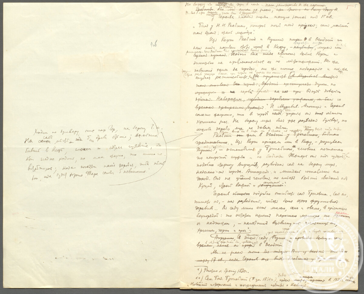 В.Я. Брюсов. Доклад на заседании Общества любителей российской словесности при Московском университете «Пушкин в Крыму». 27 октября 1907 г. РГАЛИ. Ф. 56. Оп. 1. Автограф.