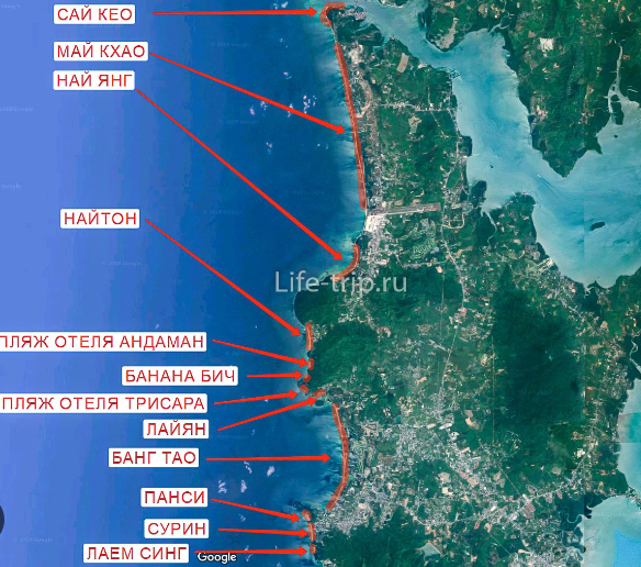 Phuket island view 3 схема расположения