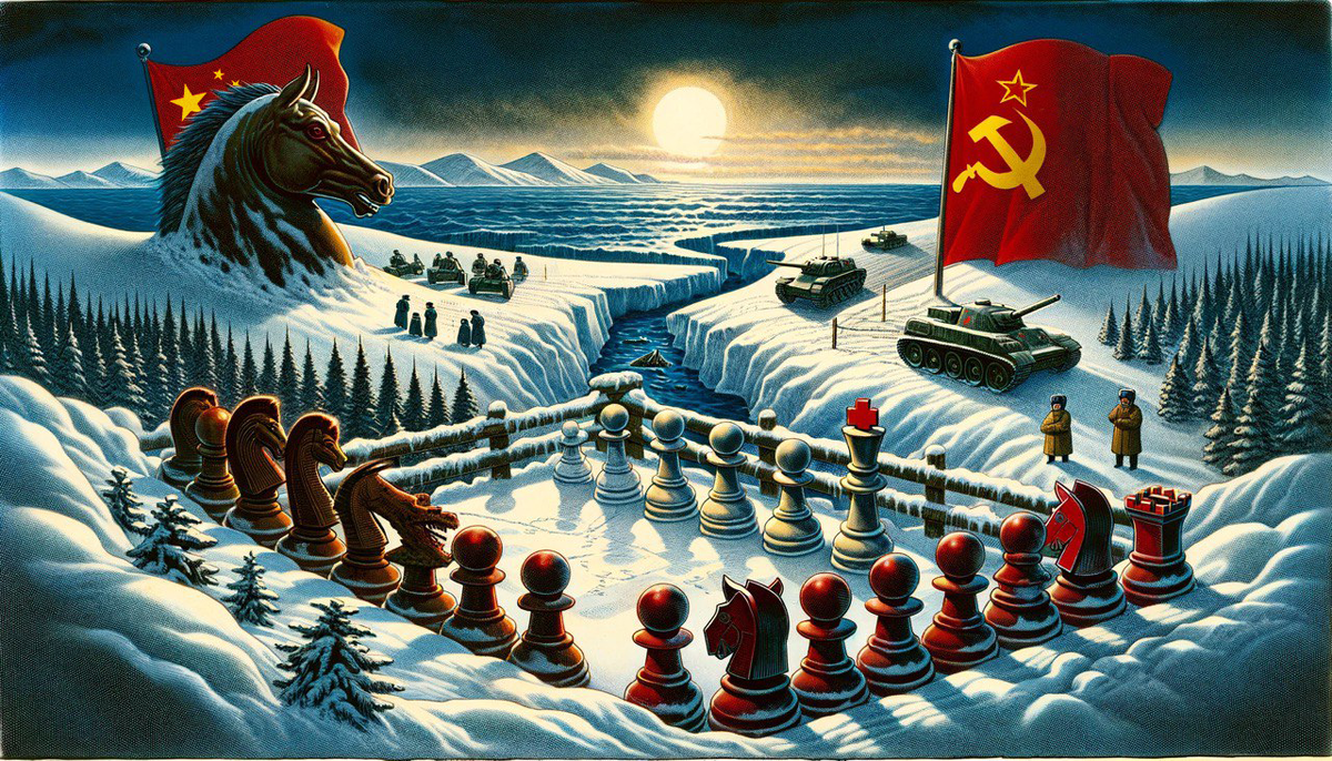 Остров Даманский. Китайско-Советский конфликт. Авторские права на иллюстрацию принадлежат медиагруппе "Хакнем" и защищены товарным знаком ®️