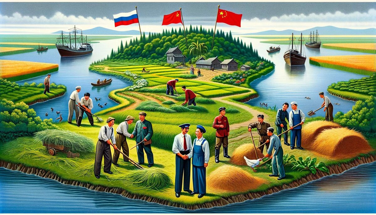 История острова Даманский. Авторские права на иллюстрацию принадлежат медиагруппе "Хакнем" и защищены товарным знаком ®️