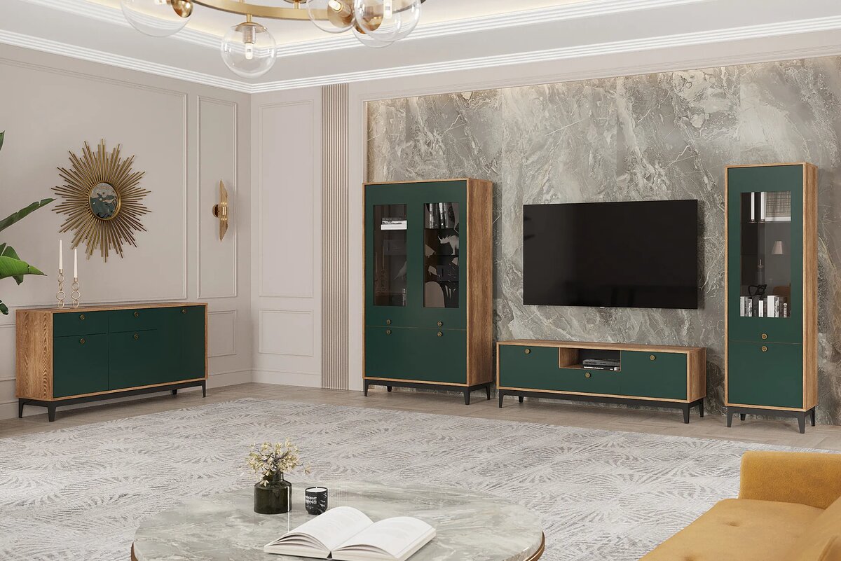 Модульная гостиная Brass каштан арвадона / изумруд