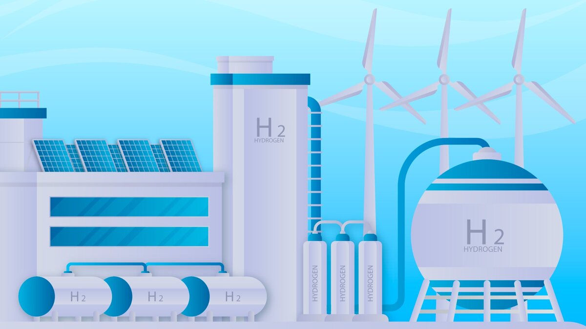 **Схематичная модель водородной электростанции 