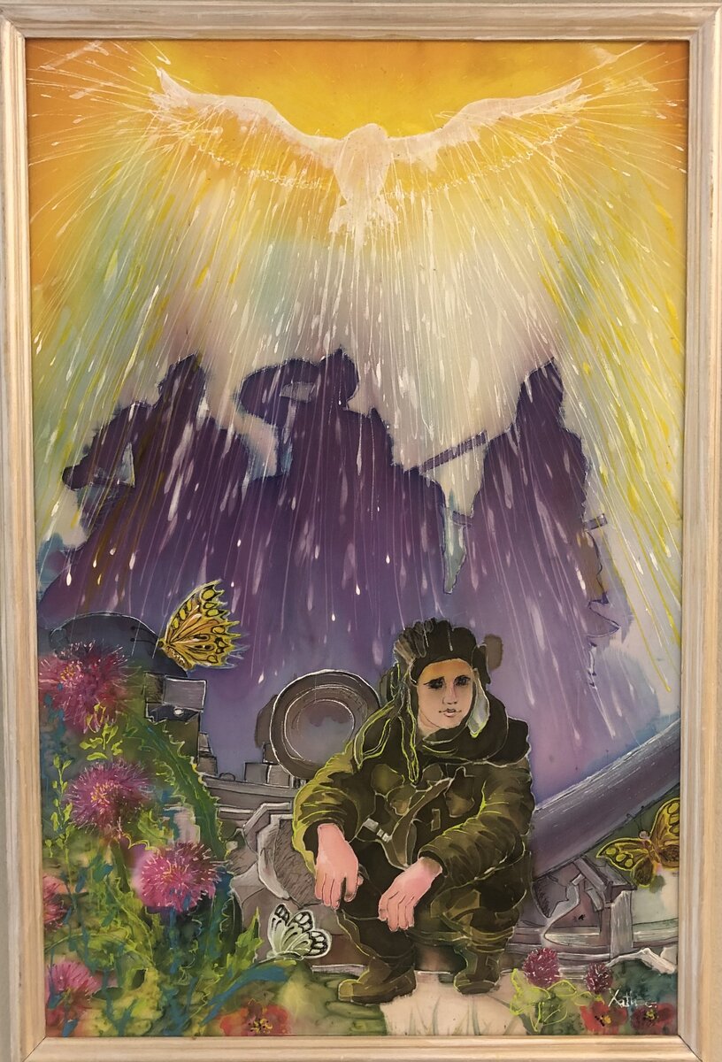 " Алёша" , Ханжина Н.И. .2023г. Батик, 40*55