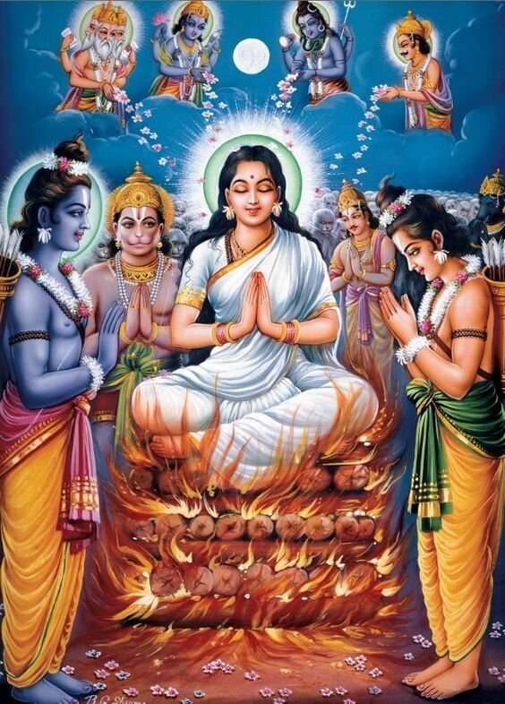 Сита проходит испытание огнем. Фото: hinducosmos.tumblr.com