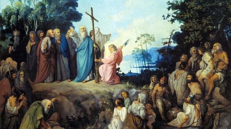    Николай Ломтев, «Апостол Андрей Первозванный водружает крест на горах Киевских» Фото: общественное достояние