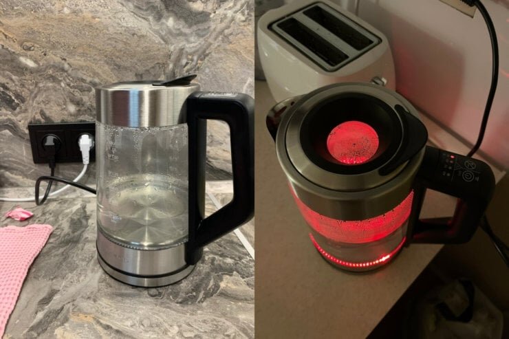    Чайник оснащен светодиодной подсветкой