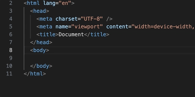Создание html тегов и классов в Emmet