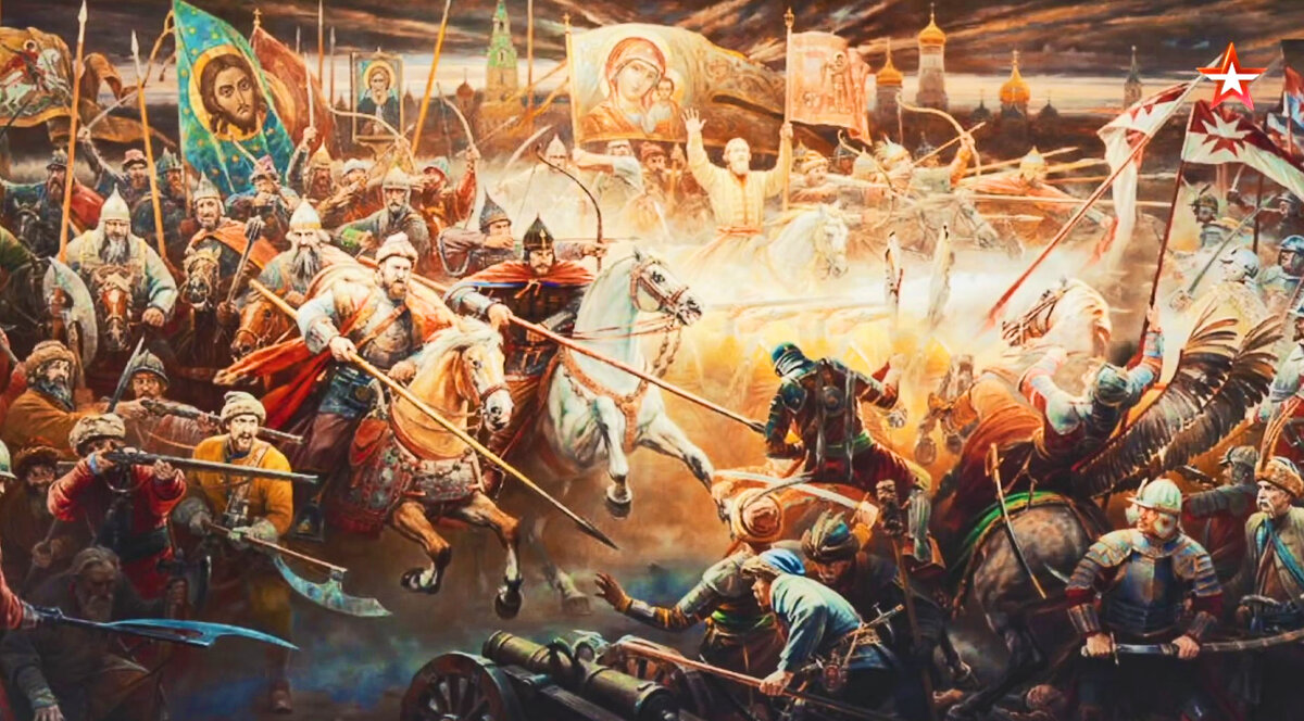 Сражение на Девичьем поле между Вторым русским ополчением и польским королевским войском. 1612 год. Источник: Яндекс Картинки.