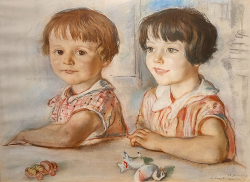 З. Е. Серебрякова. Портрет детей с игрушками. 1927 