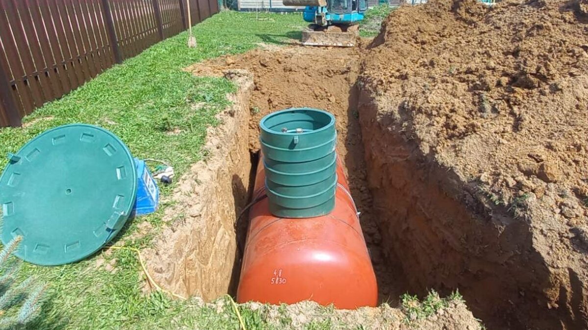 Газгольдер, установленный в котловане 