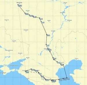    ЦАИ уже выпустил НОТАМ, маршрут Москва-Краснодар будет выглядеть так.