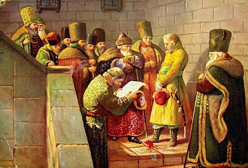Посол князя Курбского Василий Шибанов перед Иваном Грозным. 1862