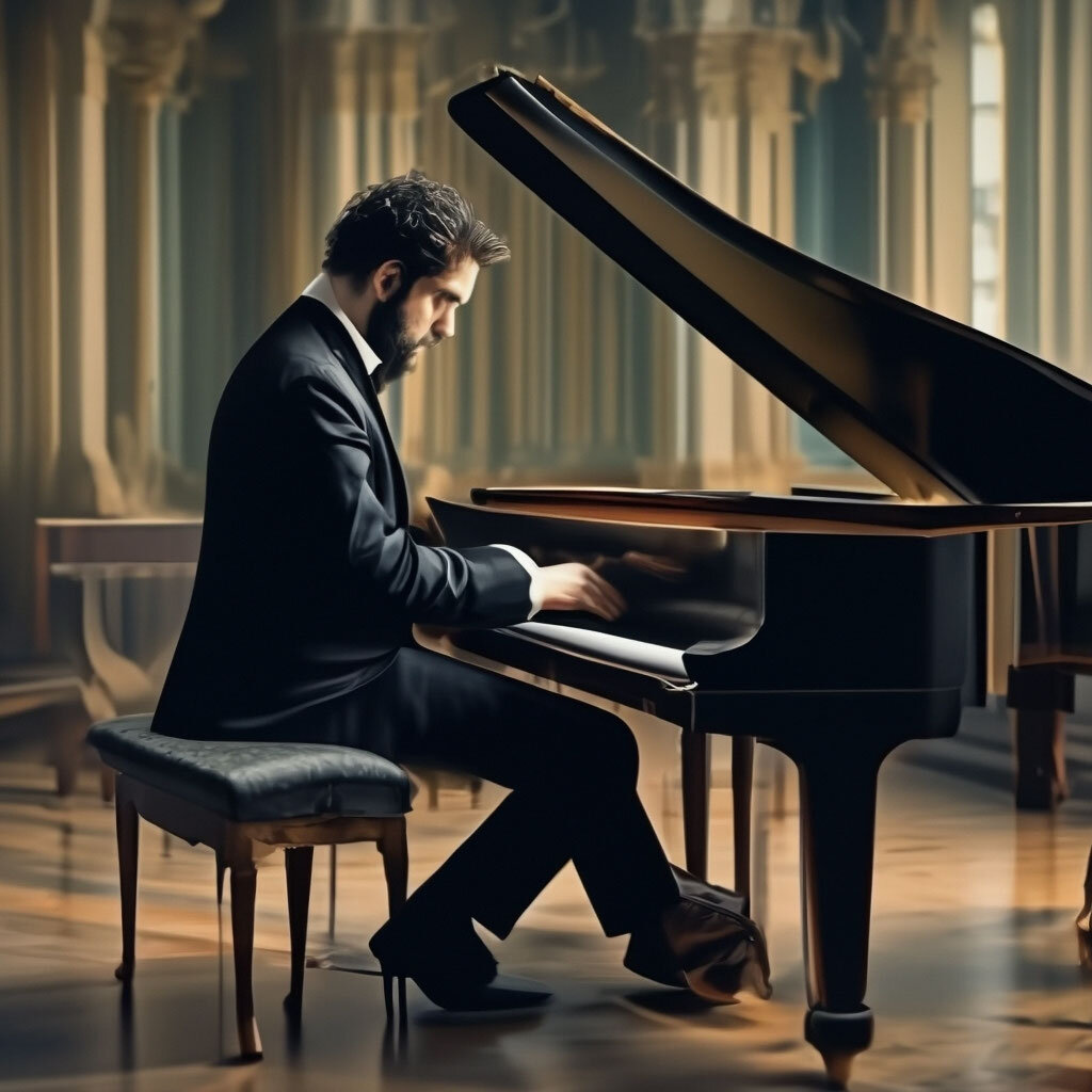 Картинка Ирины Одарчук Паули Композитор за роялем