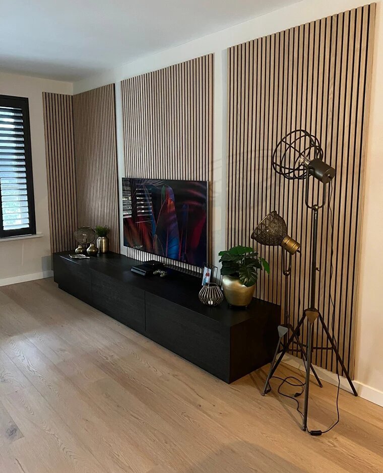 Fluted panels for wall cladding Singapore - Chroma Furnishing Wooden wall panels