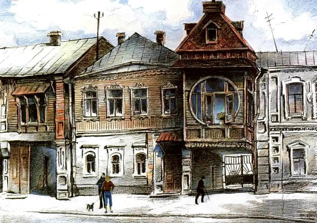 Дом Архипа Цеглеева на рисунке В.Г. Каркарьяна