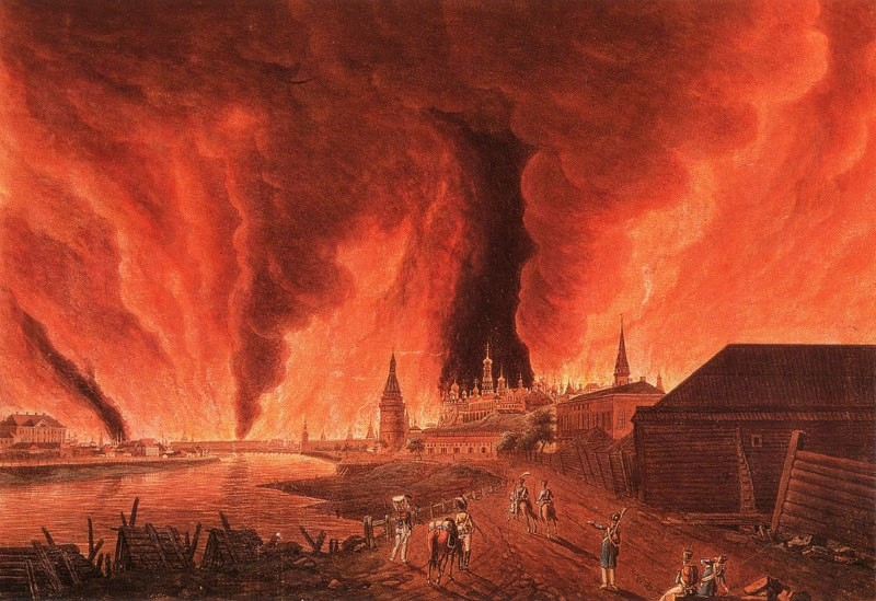 Картина, изображающая пожар 1812 года. (Взято из сети интернет) 