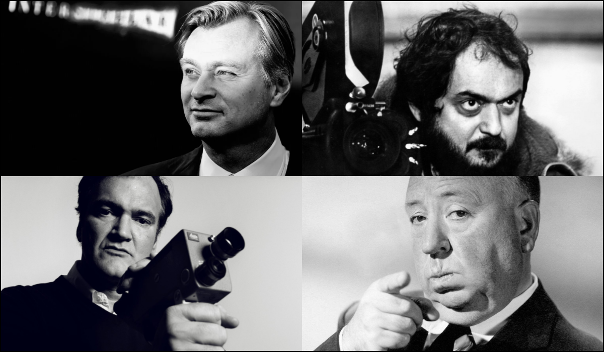 На фото: Нолан, Кубрик, Тарантино и Хичкок.