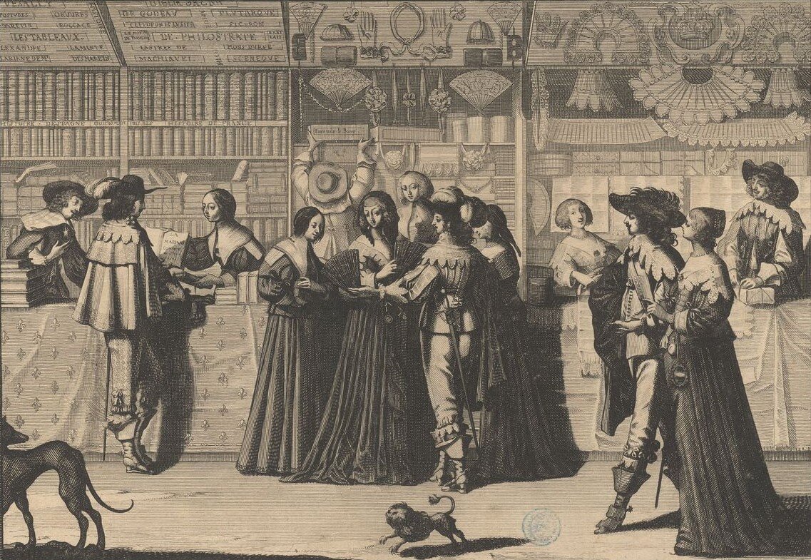 "Галерея у дворца", Абрахам Босс, офорт, 17 век. Репродукция - городская библиотека Лиона CC0