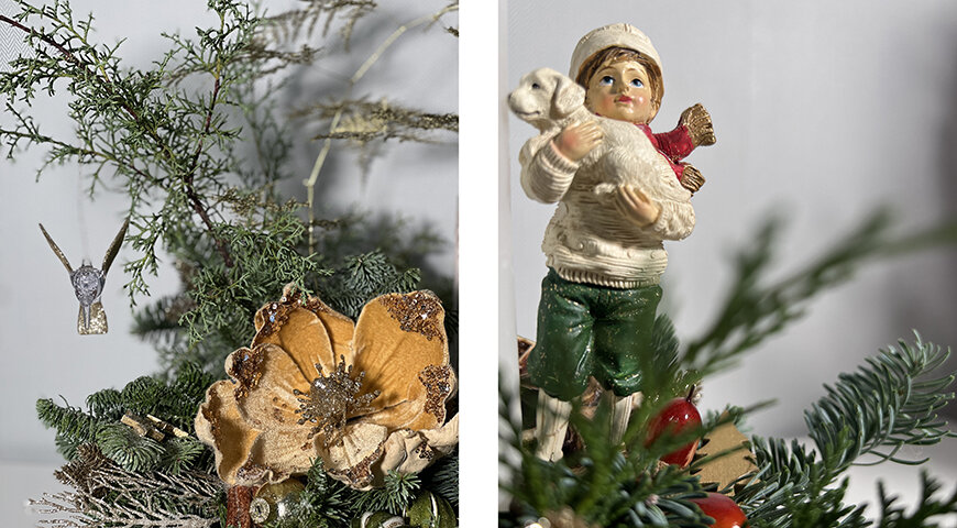 Декор в винтажном стиле смотрится  гармонично как в классическом, так и в современном интерьере (Фото: цветочный салон «Аленький»)