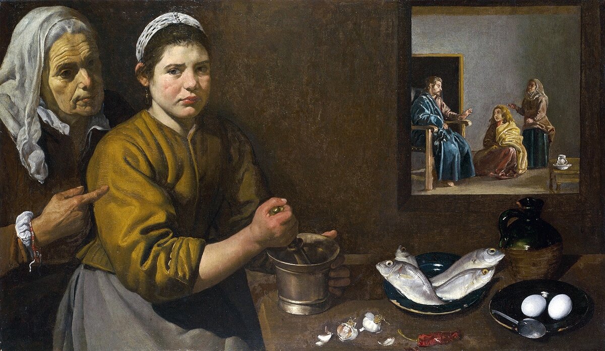 Диего Веласкес «Христос в доме Марфы и Марии», 1618 г