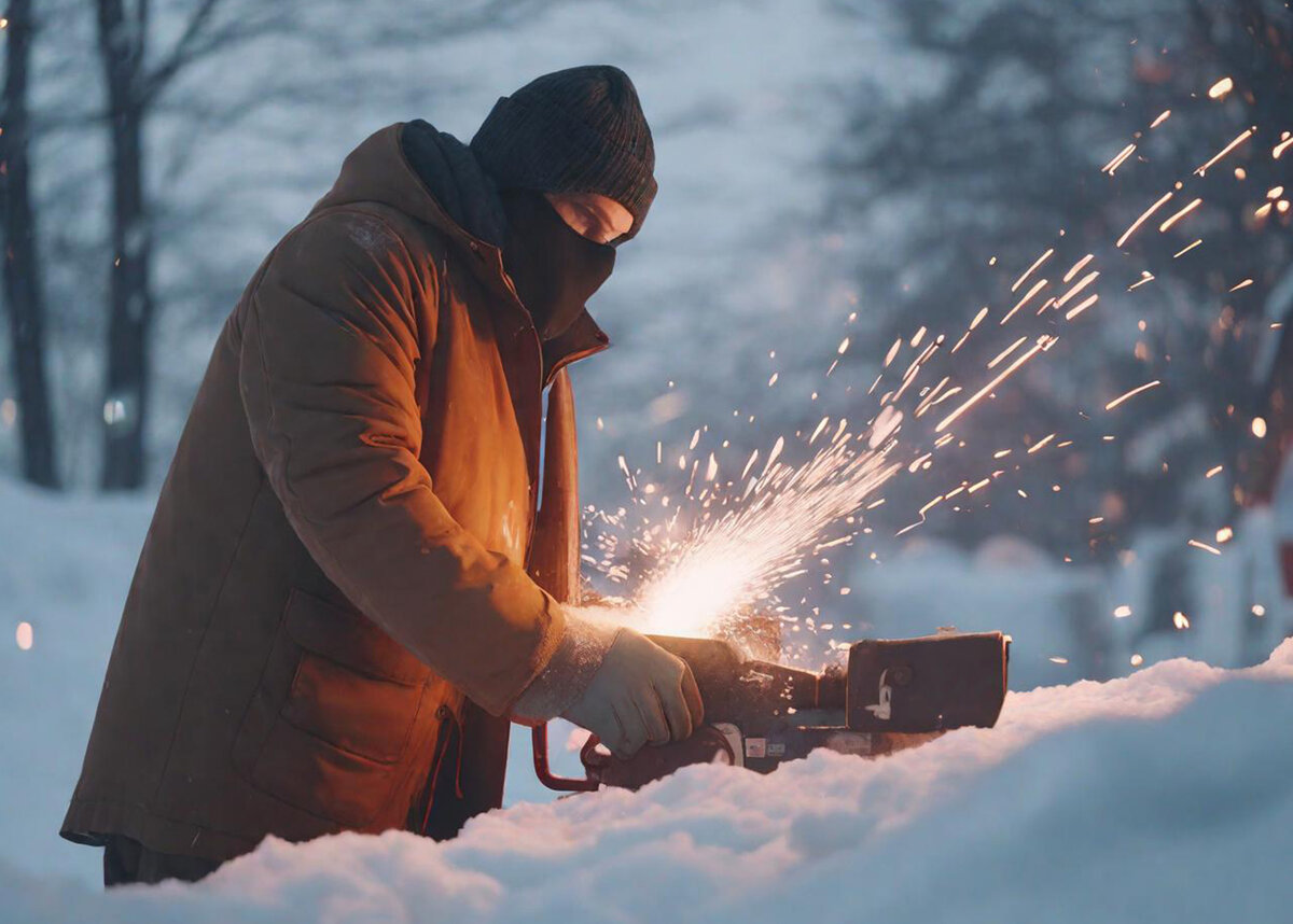 Работа зимой