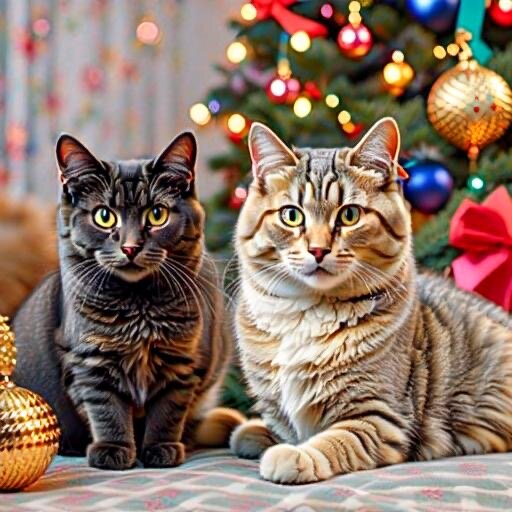 Кот Кокс и Кия ждут НГ 🎄 