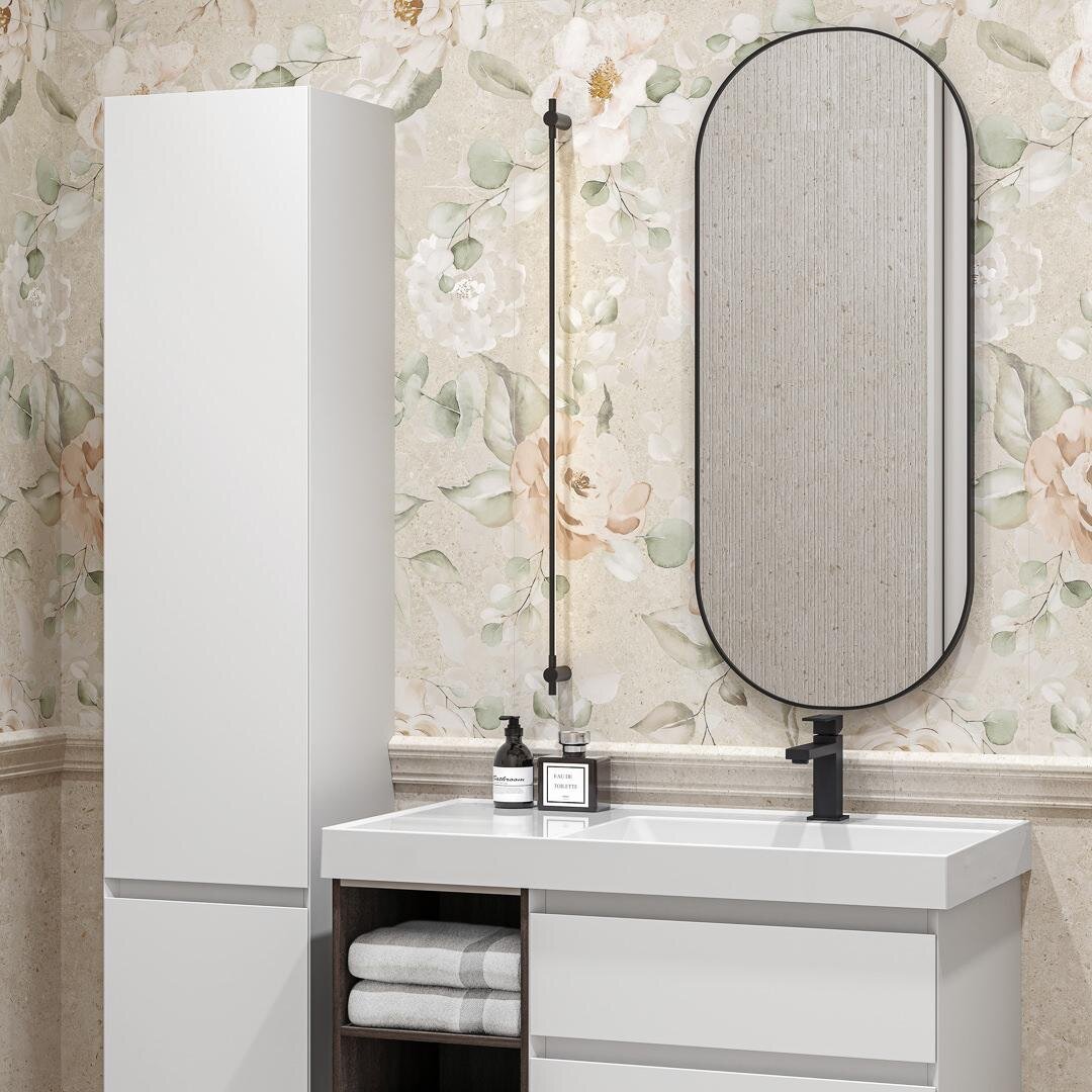 Багеты, бордюры и бисер можно использовать для разграничения или, наоборот, соединения плитки из разных коллекций.