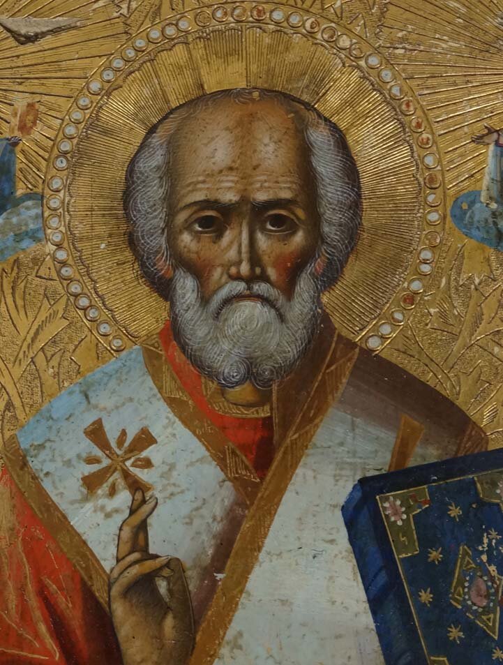 Святитель Николай Мир-Ликийский. Фрагмент иконы