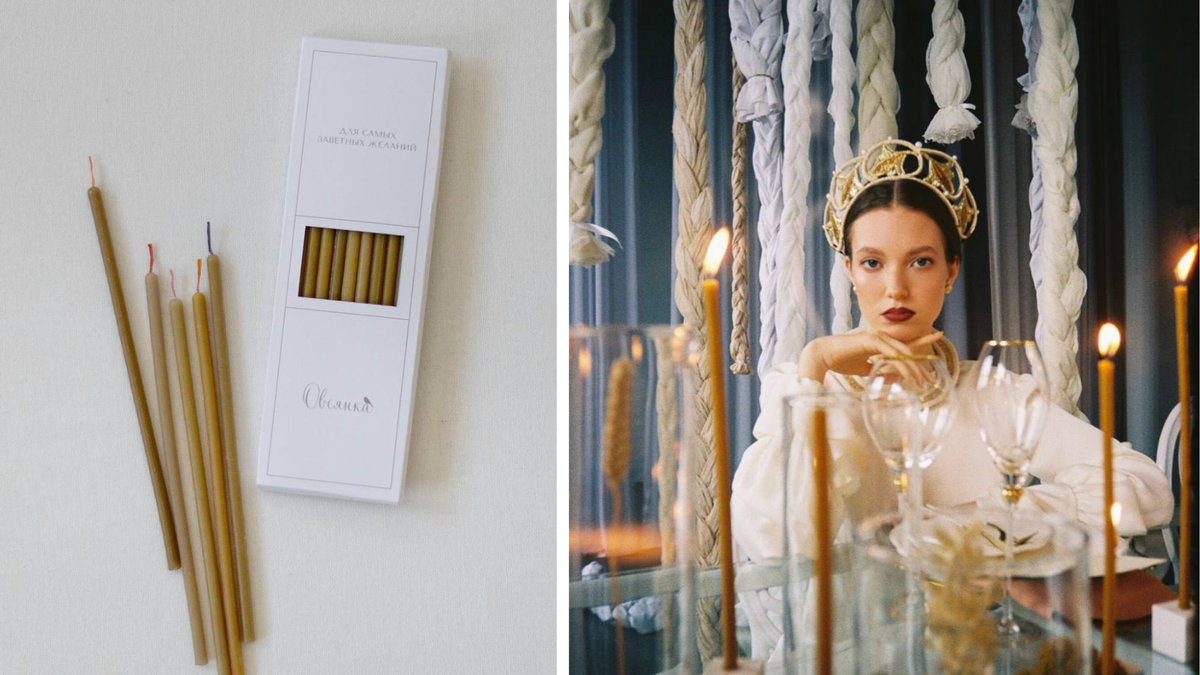 Свечи "Овсянка" в съемке "Сплетение"