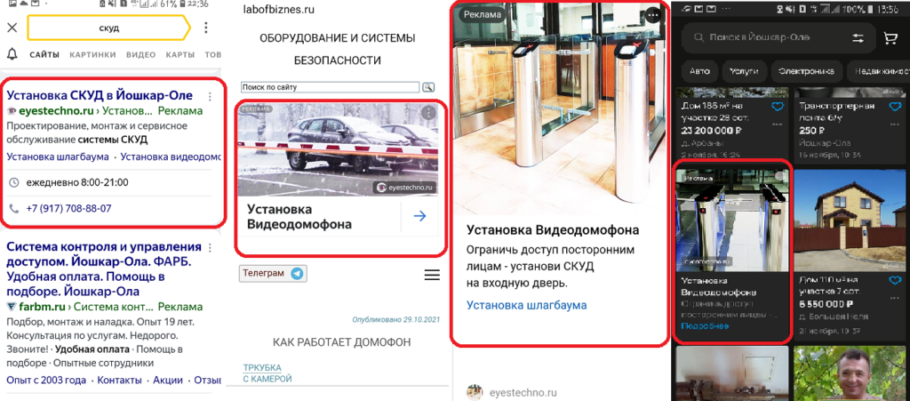 Показы рекламной кампании по СКУД